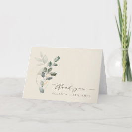 Minimalistisches Script Rustic Gold Greenerity Wed Dankeskarte