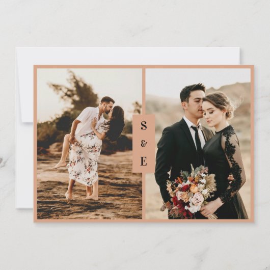 Minimalistisches Script Rustic Terracotta Foto Wed Save The Date (Rückseite)