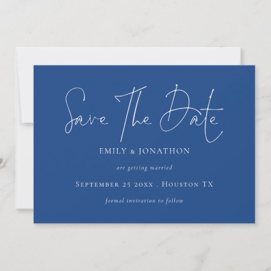 Minimalistisches Script Save the Date (Vorderseite)