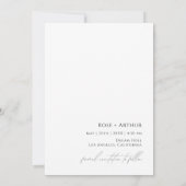 Minimalistisches Script Save the Date-Karte Einladung (Rückseite)