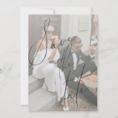 Minimalistisches Script Save the Date-Karte Einladung (Vorderseite)