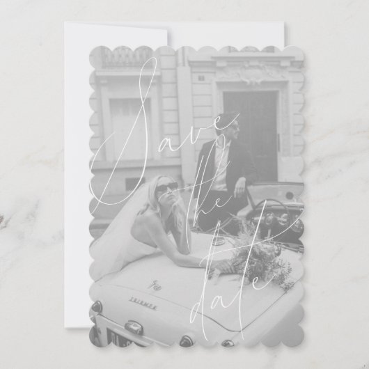 Minimalistisches Script Save the Date-Karte Einladung (Vorderseite)
