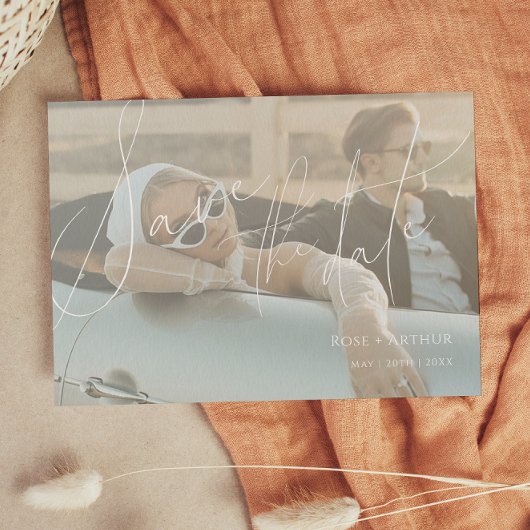 Minimalistisches Script Save the Date-Karte Einladung