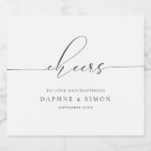 Minimalistisches Script Schaumweinetikett (Einzelnes Label)