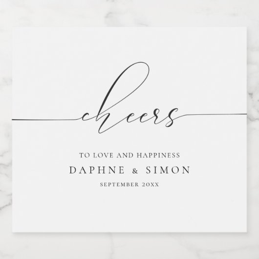Minimalistisches Script Schaumweinetikett (Einzelnes Label)