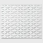Minimalistisches Script Schwarz und Weiß Frohe Wei Geschenkpapier (Flach)