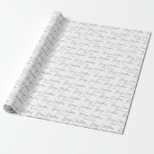 Minimalistisches Script Schwarz und Weiß Frohe Wei Geschenkpapier (Ungerollt)