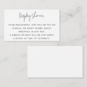 Minimalistisches Script Schwarz/Weiß-Display Begleitkarte (Vorne/Hinten)