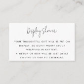 Minimalistisches Script Schwarz/Weiß-Display Begleitkarte (Vorderseite)