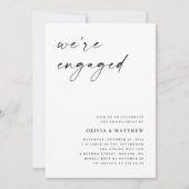 Minimalistisches Script, Schwarz/Weiß-Engagement Einladung (Vorderseite)