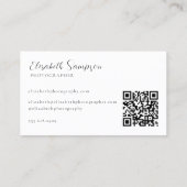 Minimalistisches Script, Schwarz/Weiß, QR-Code Visitenkarte (Rückseite)