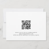 Minimalistisches Script Schwarz-weiß QR Save the D Date (Rückseite)