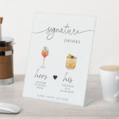 Minimalistisches Script Signature Drink Hochzeit B Sockelschild (In SItu)