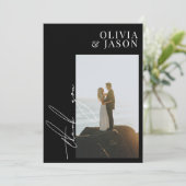 Minimalistisches Script Simple Wedding Foto Vielen Einladung (Stehend Vorderseite)