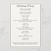 Minimalistisches Script Soft White Wedding Programm (Rückseite)
