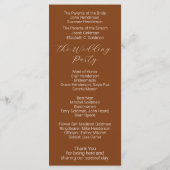 Minimalistisches Script Terracotta Wedding Program Programm (Rückseite)
