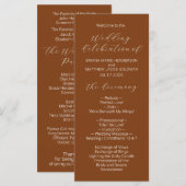 Minimalistisches Script Terracotta Wedding Program Programm (Vorne/Hinten)