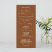 Minimalistisches Script Terracotta Wedding Program Programm (Stehend Vorderseite)
