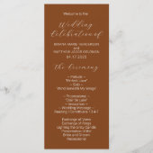 Minimalistisches Script Terracotta Wedding Program Programm (Vorderseite)