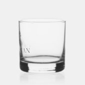Minimalistisches Script Trauzeuge Monogram Brautpa Whiskyglas (Links)