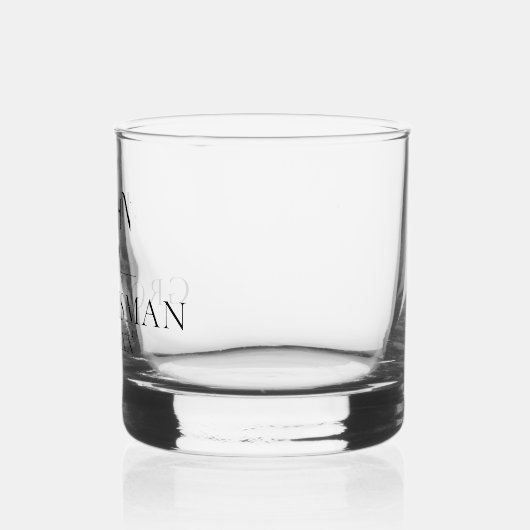 Minimalistisches Script Trauzeuge Monogram Brautpa Whiskyglas (Links)