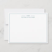 Minimalistisches Script Trendy Aquamarin Border Mo Mitteilungskarte (Vorderseite)