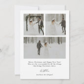 Minimalistisches Script Typografy Foto Weihnachten (Rückseite)