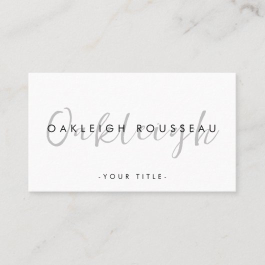 Minimalistisches Script Visitenkarte (Vorderseite)
