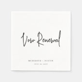 Minimalistisches Script Vow Renewal Party Serviette (Vorderseite)