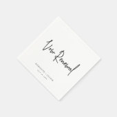 Minimalistisches Script Vow Renewal Party Serviette (Ecke)