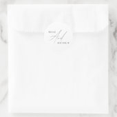 Minimalistisches Script-Wedding Classic Round-Stic Runder Aufkleber (Tasche)