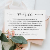Minimalistisches Script Wedding Merci | Elegantes Dankeskarte