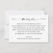 Minimalistisches Script Wedding Merci | Elegantes Dankeskarte (Vorderseite)