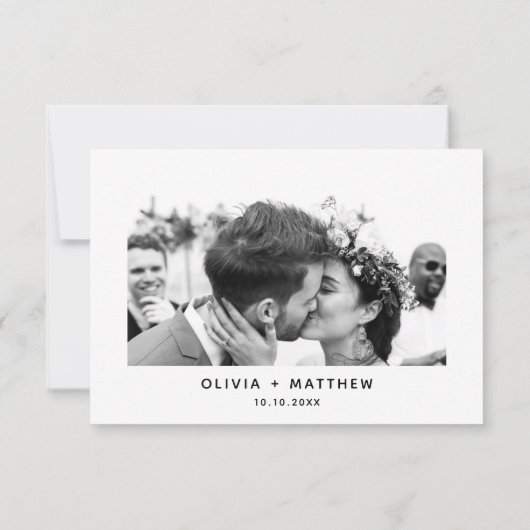 Minimalistisches Script Wedding Merci | Elegantes Dankeskarte (Rückseite)