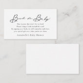 Minimalistisches Script White Baby Showbuchangebot Begleitkarte (Vorne/Hinten)