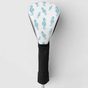 Minimalistisches Seepferdchen-Ozean-Nahtlosmuster  Golf Headcover