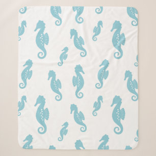 Minimalistisches Seepferdchen-Ozean-Nahtlosmuster  Sherpadecke