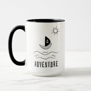 Minimalistisches Segelboot-Abenteuer Tasse