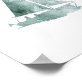 Minimalistisches Segelboot Aquarell Kunst, Dichtun Poster (Ecke)