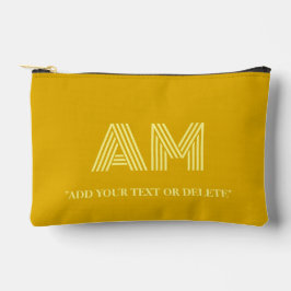 Minimalistisches Senf-Monogramm Zubehörtasche