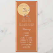 Minimalistisches Senf-Terrakotta-Programm Hochzeit Programm (Vorderseite)