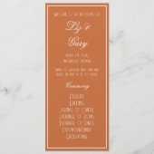Minimalistisches Senf-Terrakotta-Programm Hochzeit Programm (Vorderseite)