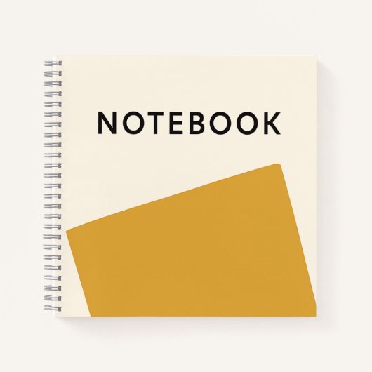 Minimalistisches Senf-Yellow-Notebook Notizblock (Vorderseite)