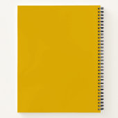 Minimalistisches Senfgelb-Monogramm Notizblock (Rückseite)