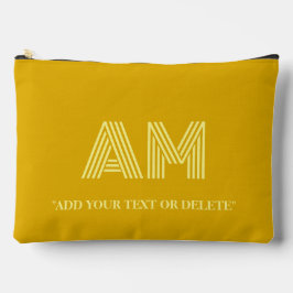 Minimalistisches Senfgelb und Hellgelbes Monogramm Zubehörtasche