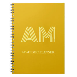 Minimalistisches Senfgelbes Monogramm Notizblock