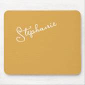 Minimalistisches Senfgold Personalisiertes Skript Mousepad (Vorne)