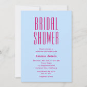 Minimalistisches Serif-Brautparty für große Sans Einladung (Vorderseite)