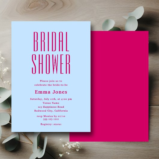 Minimalistisches Serif-Brautparty für große Sans Einladung