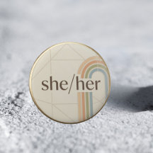 Minimalistisches She/Her Pronomen LGBTQ Stolz Pin